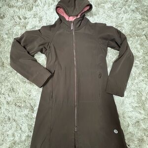 Lululemon Brown Hooded 3/4 length Jacket ptp 18 inches